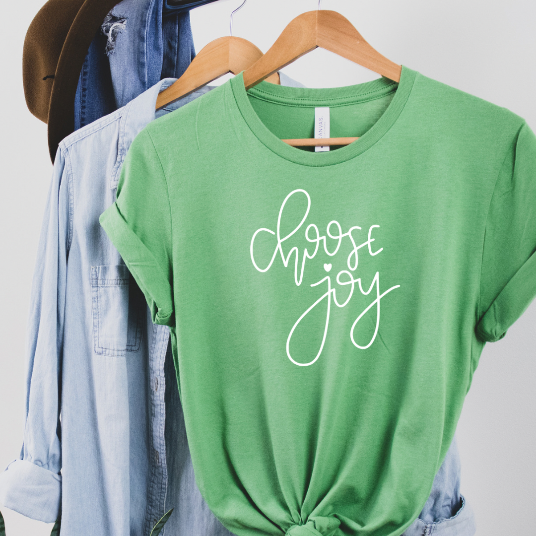 Choose Joy T-shirt leaf green tee Shabby Lane