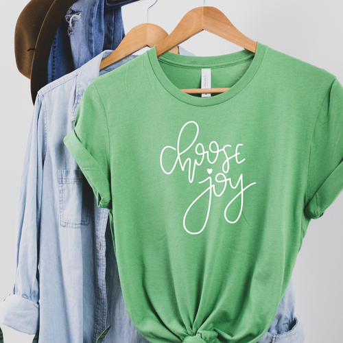 Choose Joy T-shirt leaf green tee Shabby Lane   