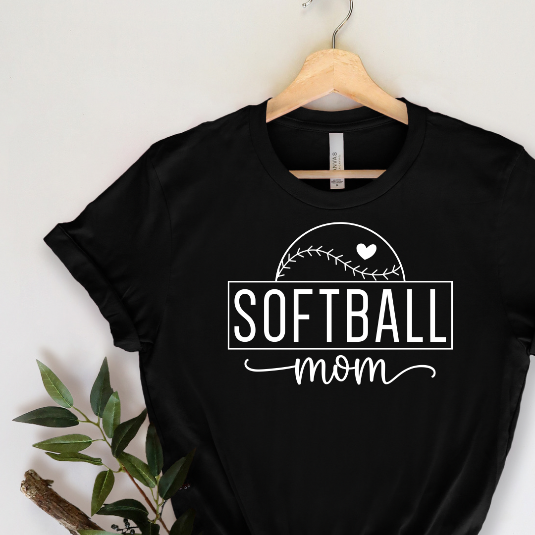 Softball Mom - black T-shirt – Shabby Lane