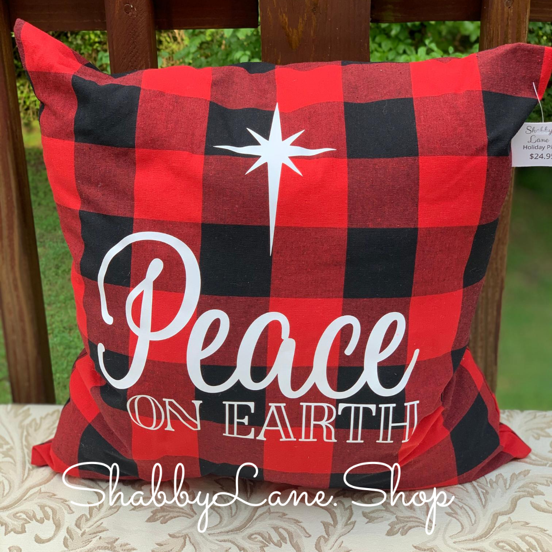 Peace on Earth - Buffalo plaid Shabby Lane