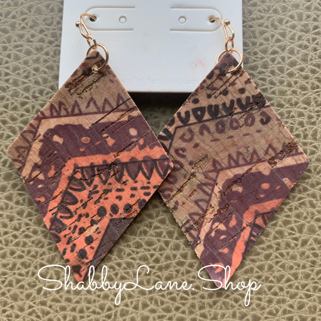 Beautiful cork patterned earrings Shabby Lane