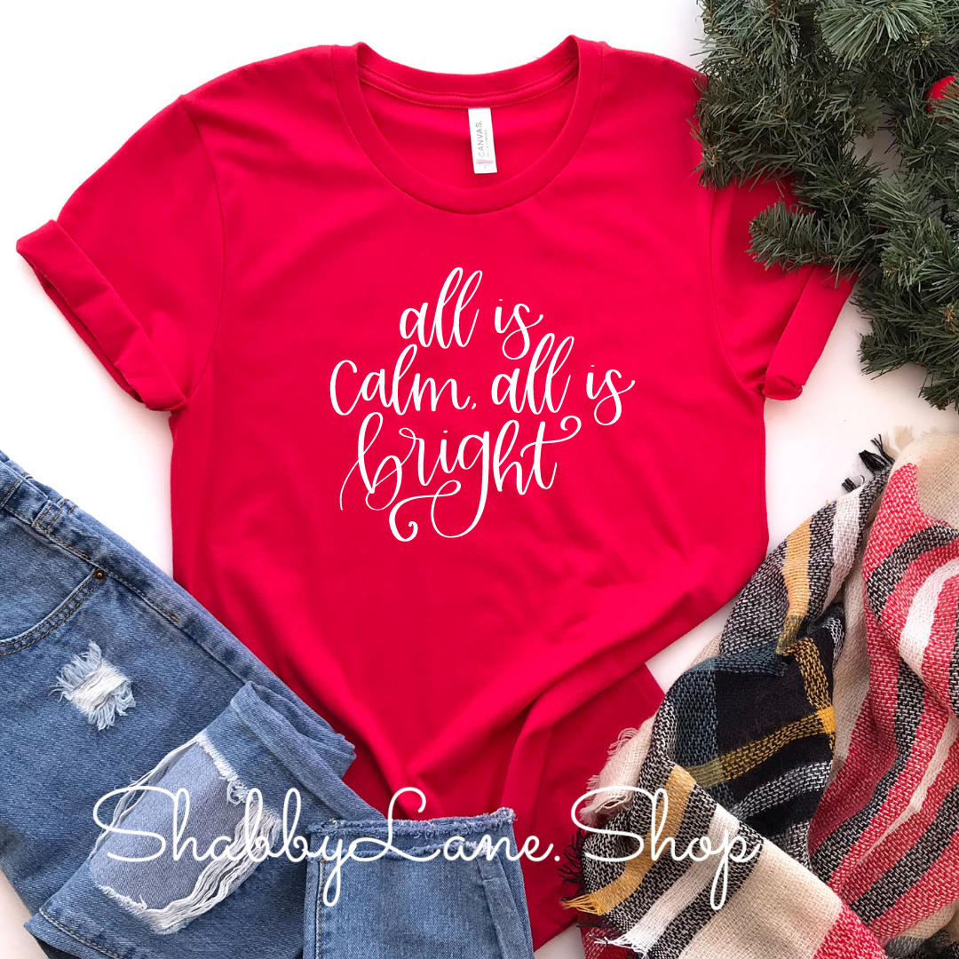 All is calm - Red Short Sleeve tee Shabby Lane