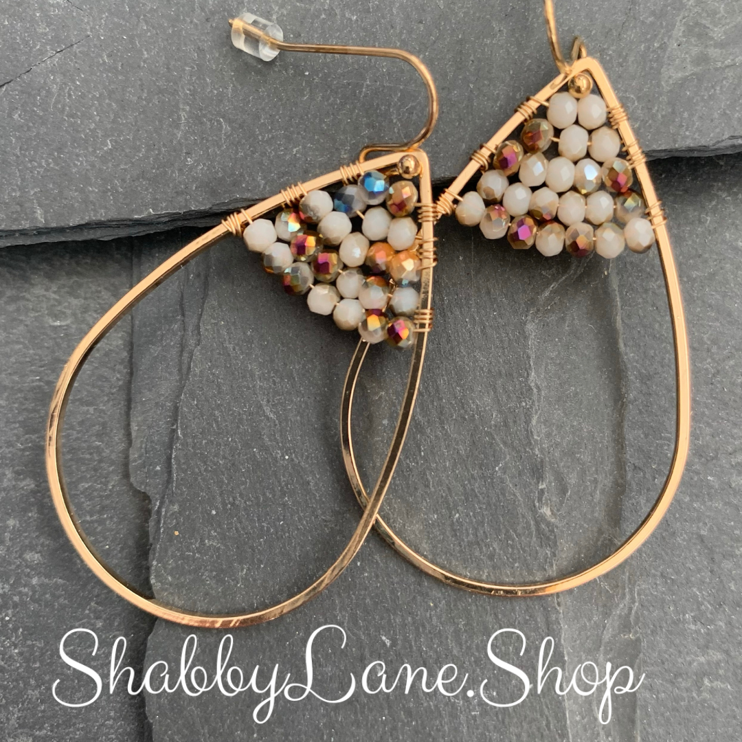 Beautiful gold designer earrings with bead accents Shabby Lane