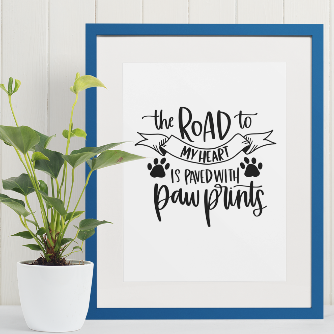 The Road to my Heart paw prints - 8x10 print Shabby Lane