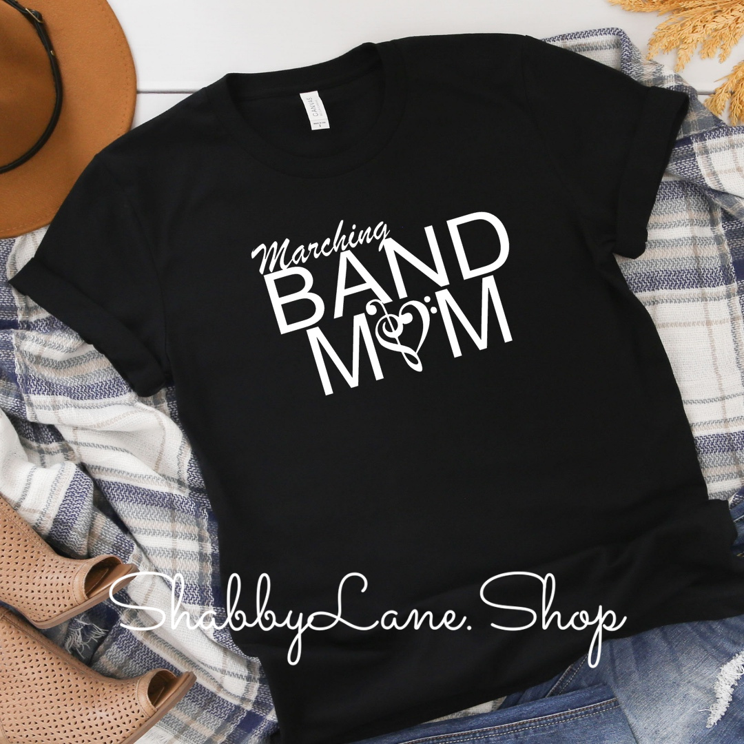 Marching band mom Black tee Shabby Lane