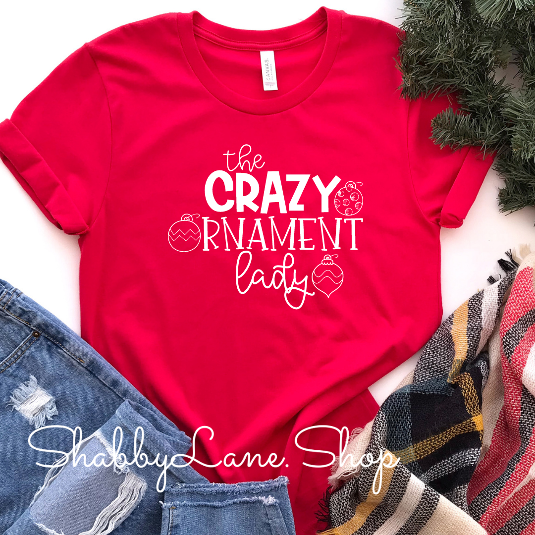 Crazy Ornament Lady - Red Short Sleeve tee Shabby Lane