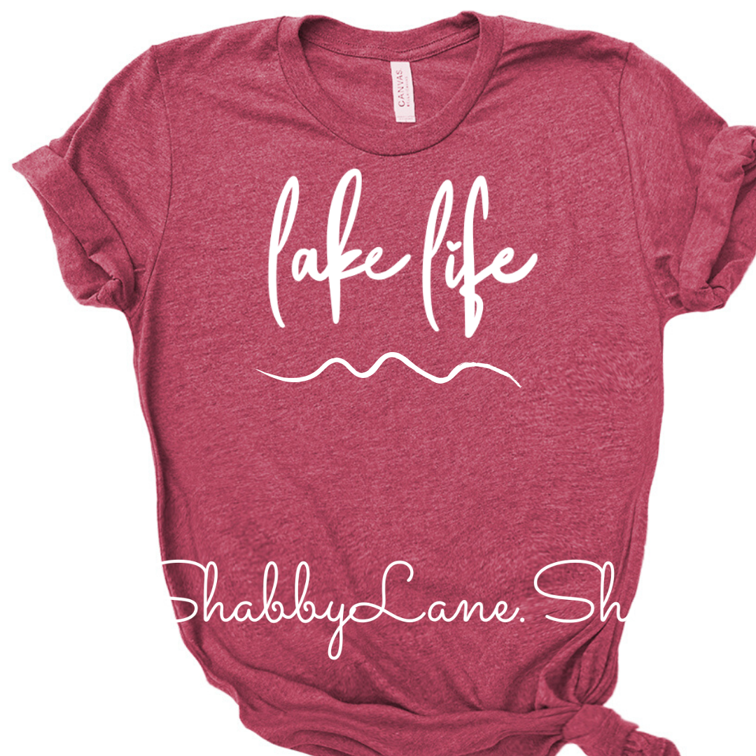 Lake Life- heather Raspberry tee Shabby Lane