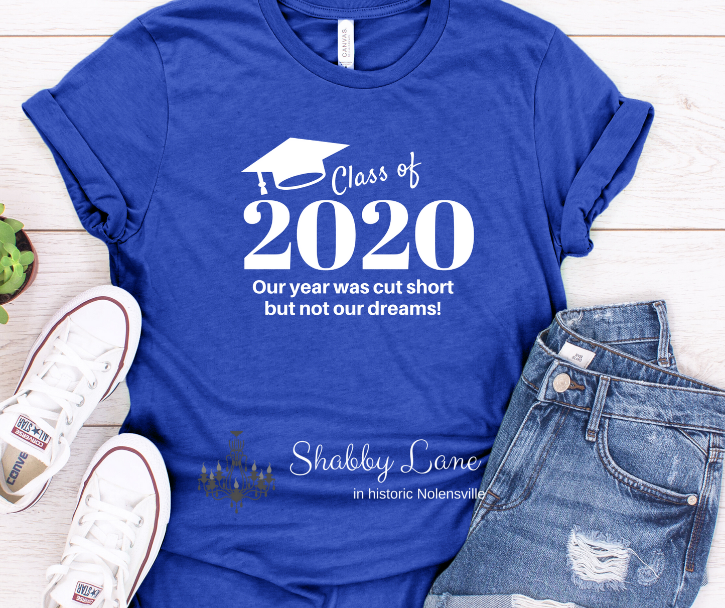 Class of 2020 tee Royal blue tee Shabby Lane