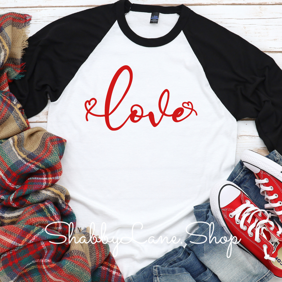 Peace Love - black sleeves tee Shabby Lane