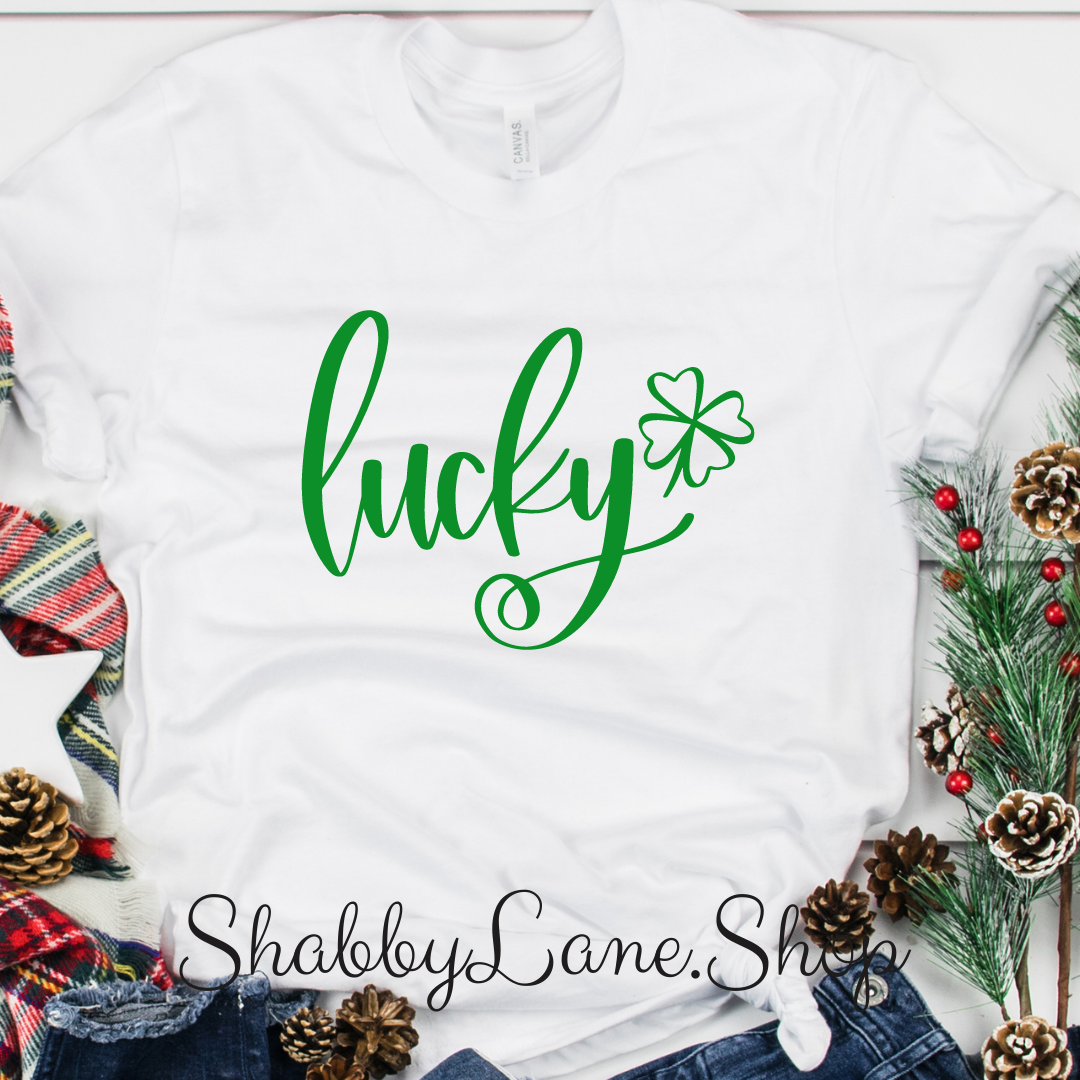 Lucky - T-shirt White tee Shabby Lane