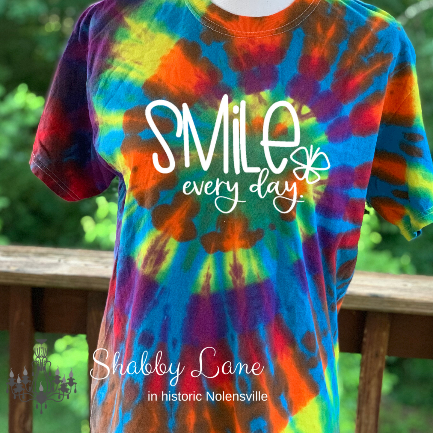 Smile every day tie dye T-shirt rainbow tee Shabby Lane