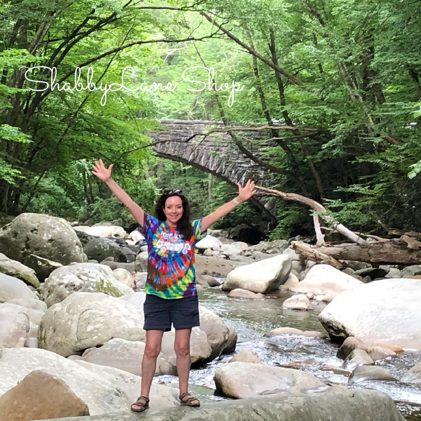 Peace and Love tie dye T-shirt - rainbow tee Shabby Lane