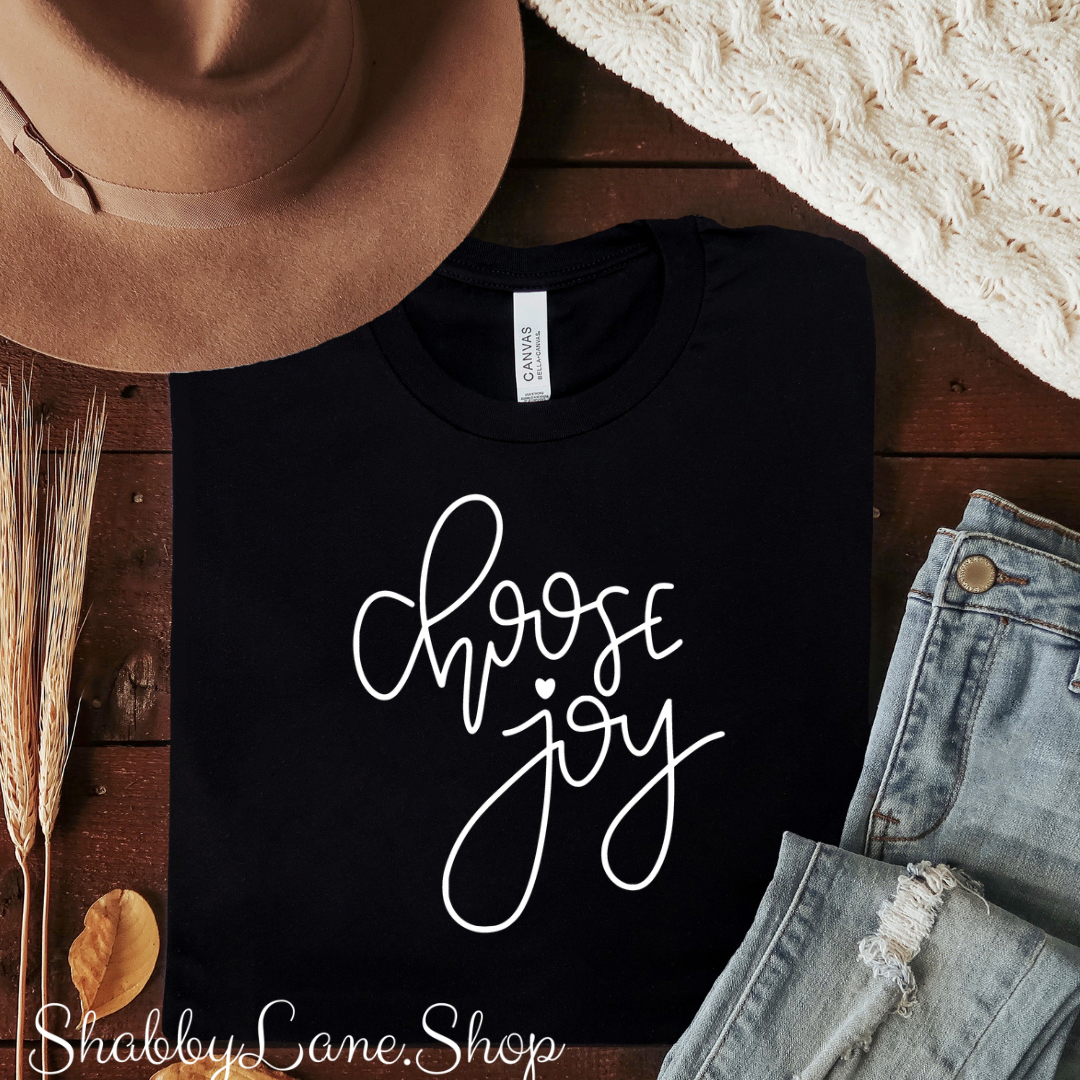 Choose Joy! Black T-shirt tee Shabby Lane