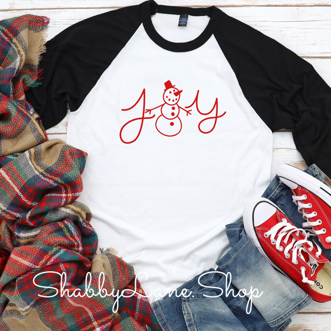 Joy snowman - black sleeves tee Shabby Lane