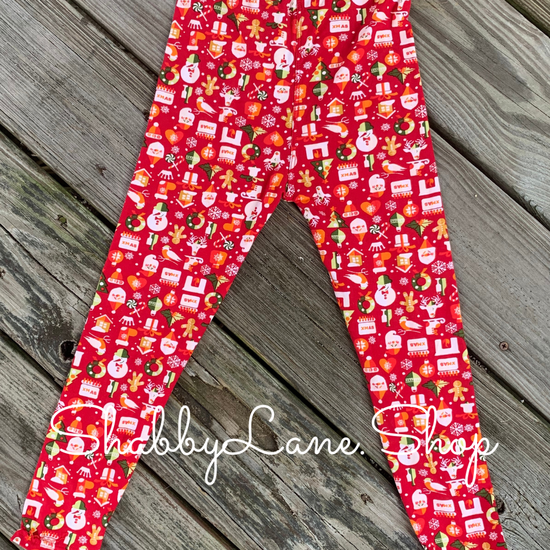 Children’s leggings - red 1 Shabby Lane