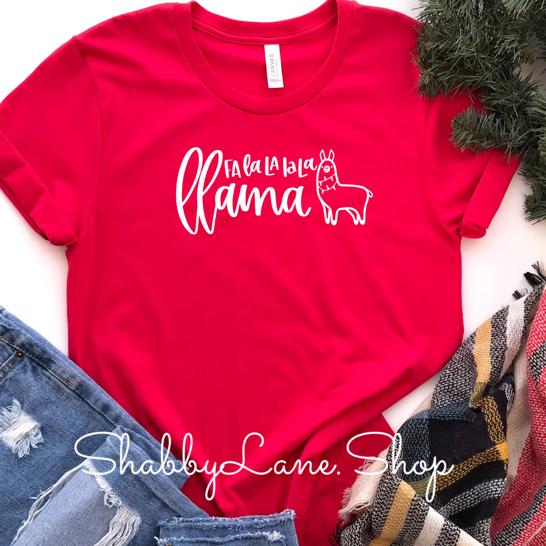 Fala lama - Red Short Sleeve tee Shabby Lane