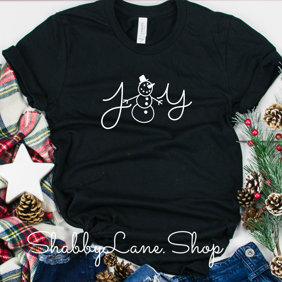 Joy snowman - Black tee Shabby Lane