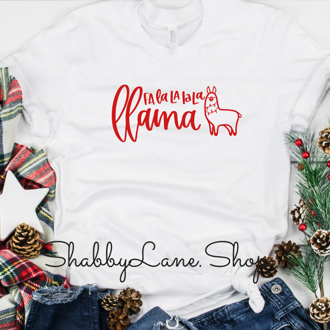 Fala lama - white tee Shabby Lane