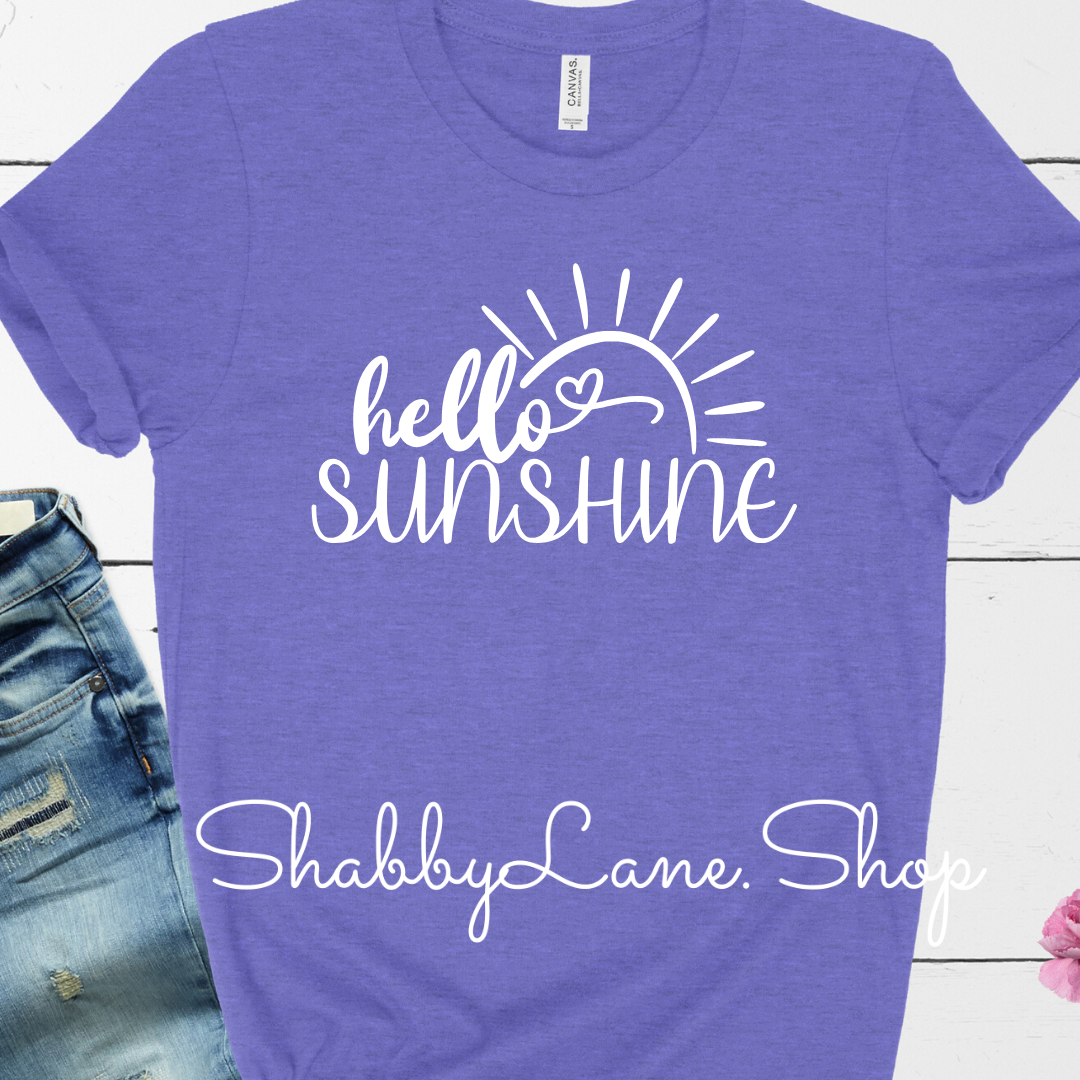Hello Sunshine! - Heather lavender tee Shabby Lane
