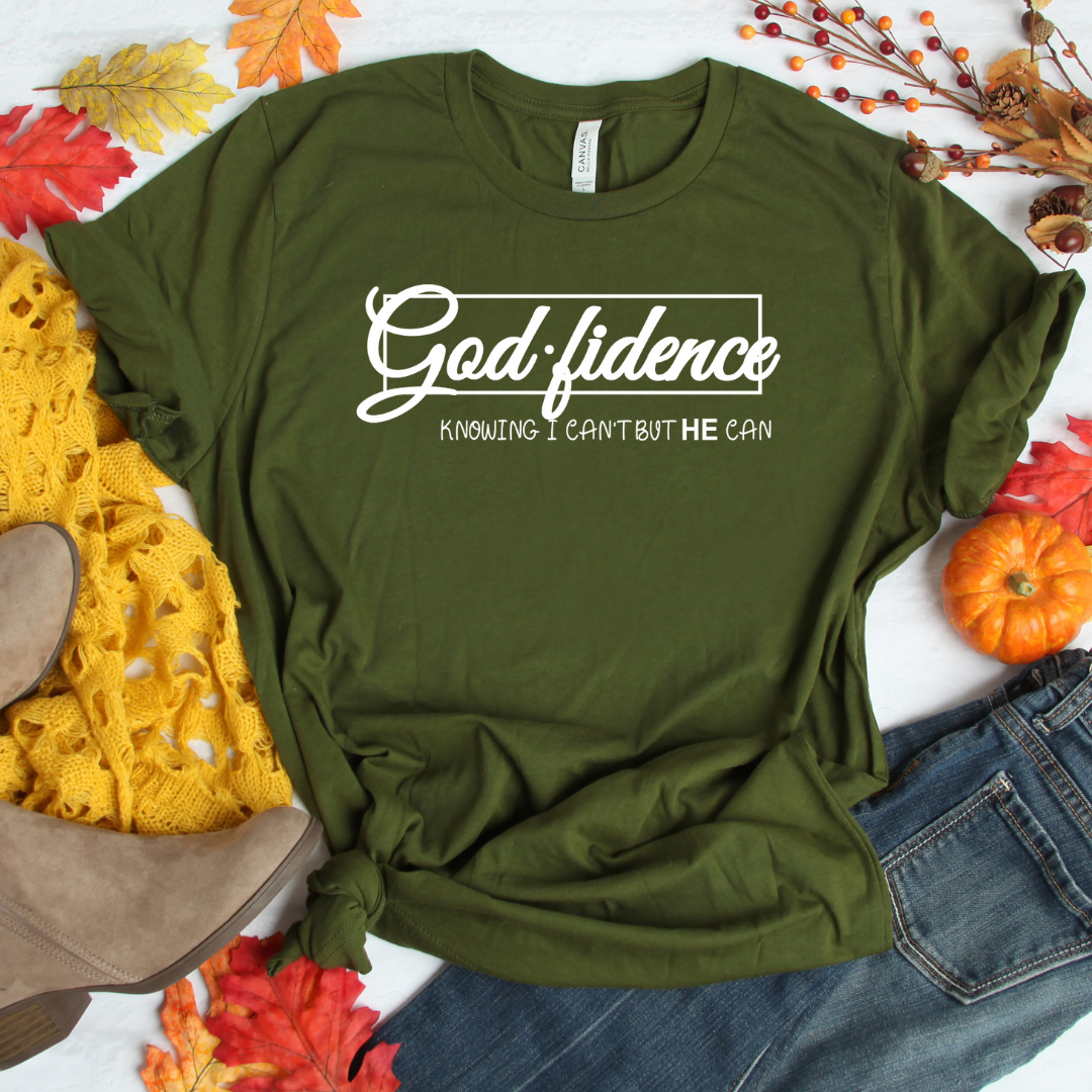 God Fidence - Olive tee Shabby Lane