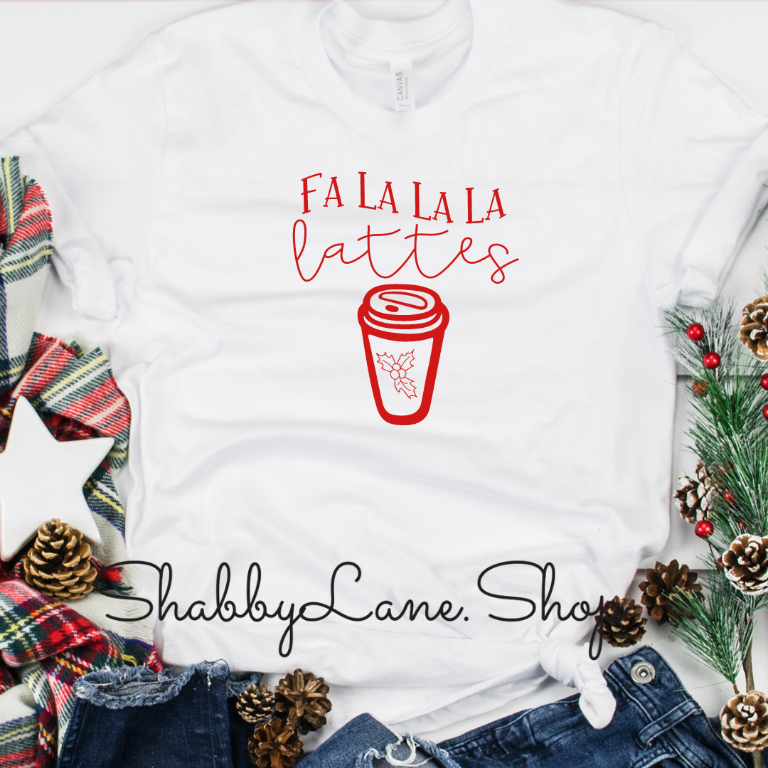 Falala lattes - white tee Shabby Lane