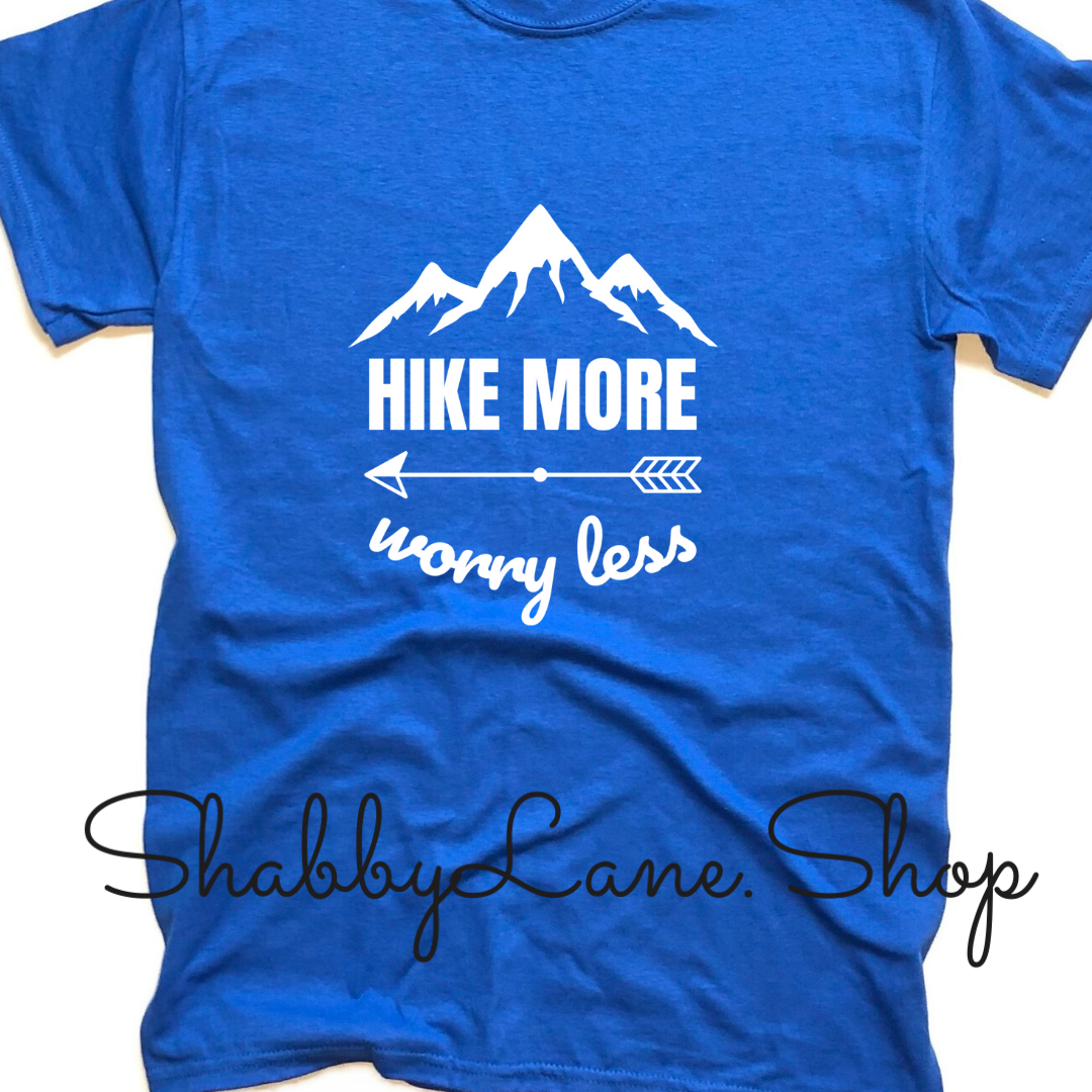 Hike More Worry Less - Royal blue tee Shabby Lane