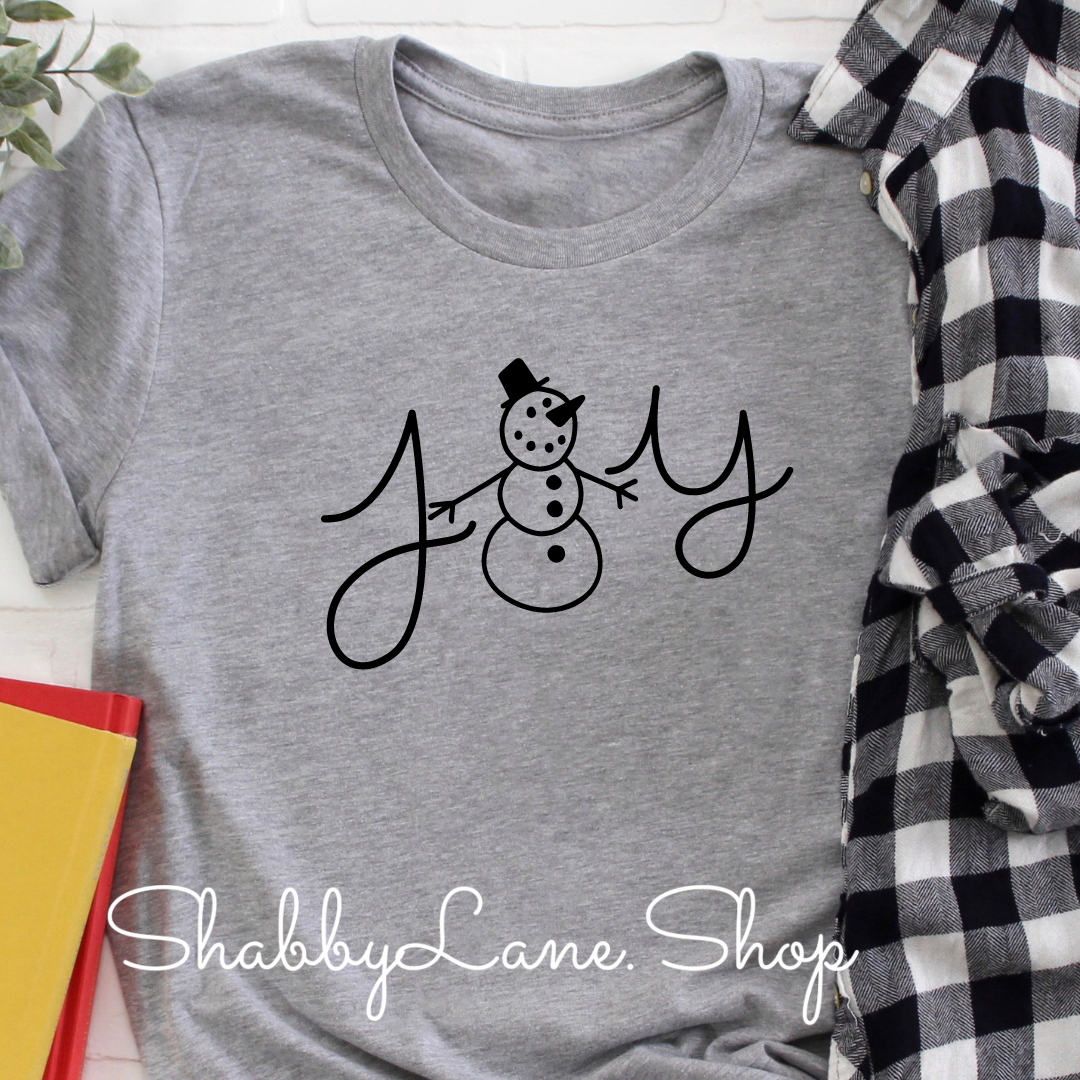 Joy snowman - Gray tee Shabby Lane