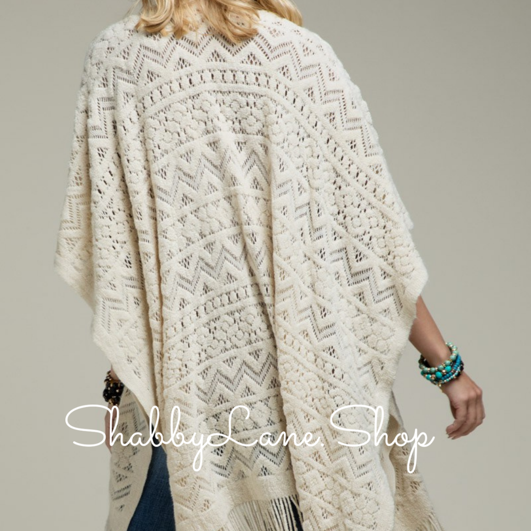 Lovely Ruana Chevron with flowers - ivory Shabby Lane