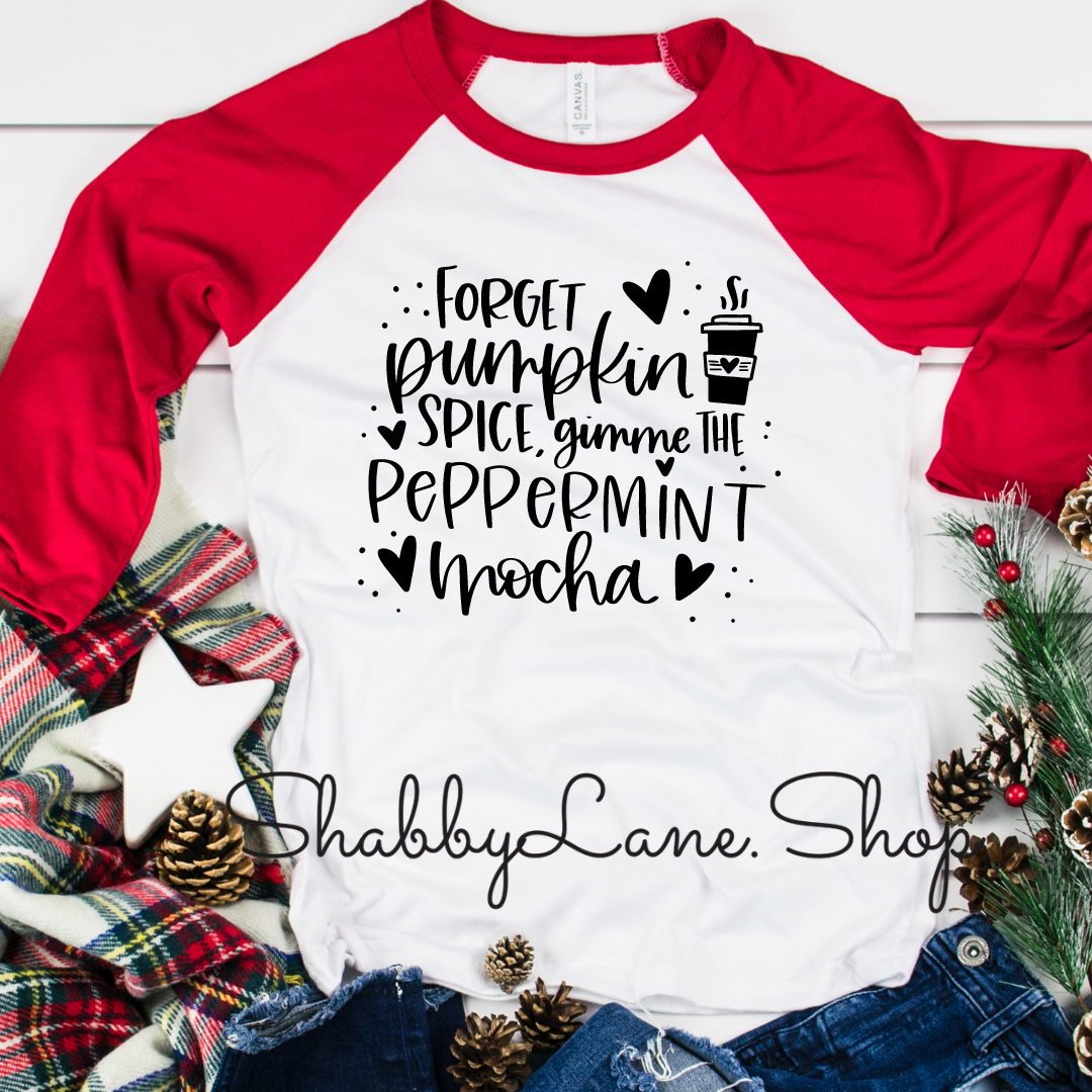 Gimme peppermint mocha - red sleeves tee Shabby Lane