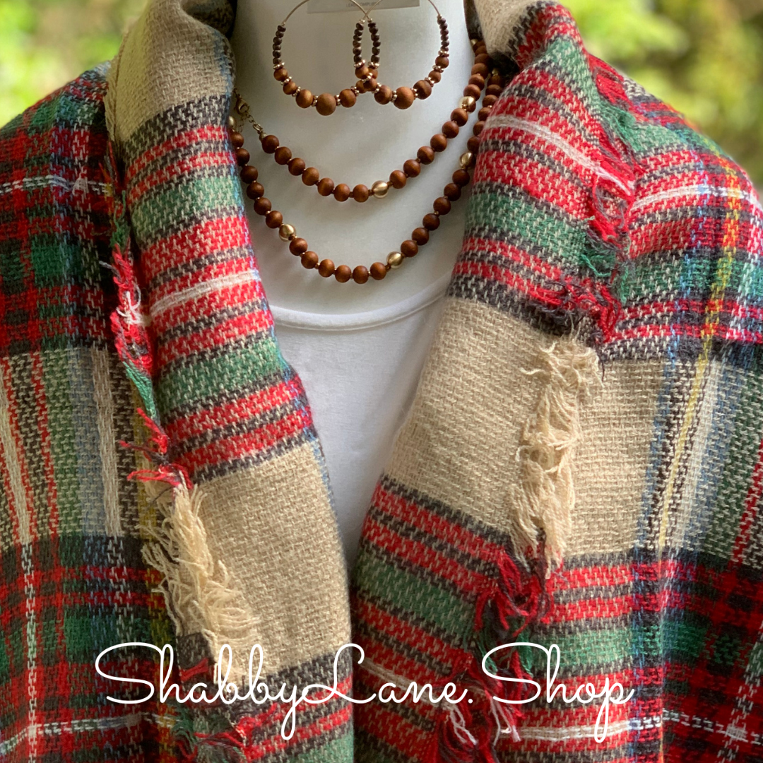 Beautiful blanket scarf - tan Shabby Lane