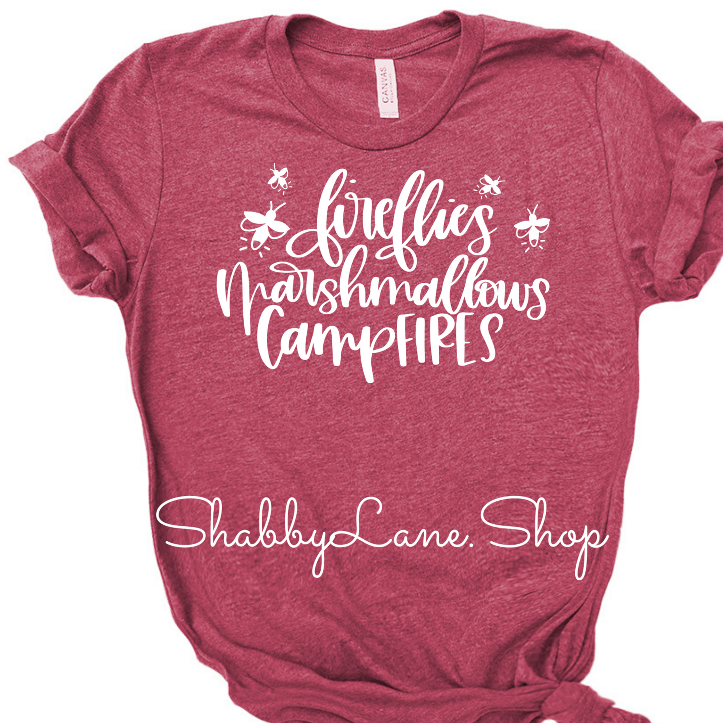 Fireflies and Marshmallows- Raspberry tee Shabby Lane