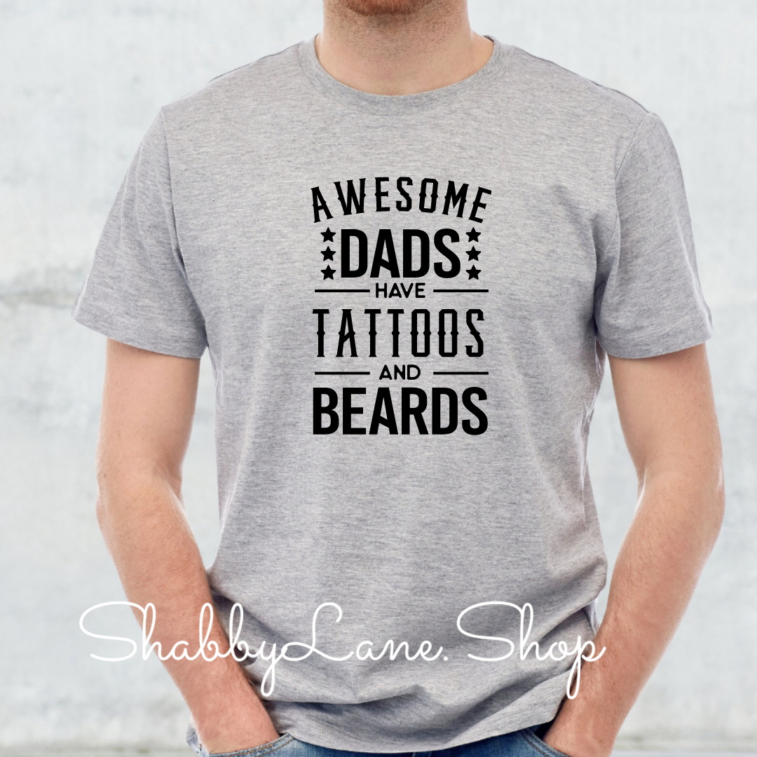 Awesome Dads. Tattoos beards - Gray tee Shabby Lane