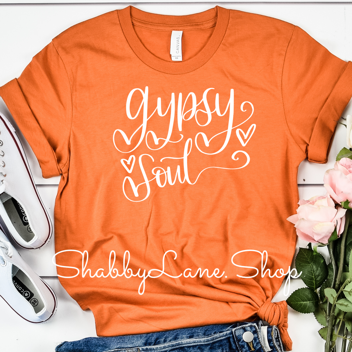 Gypsy Soul - Burnt orange tee Shabby Lane