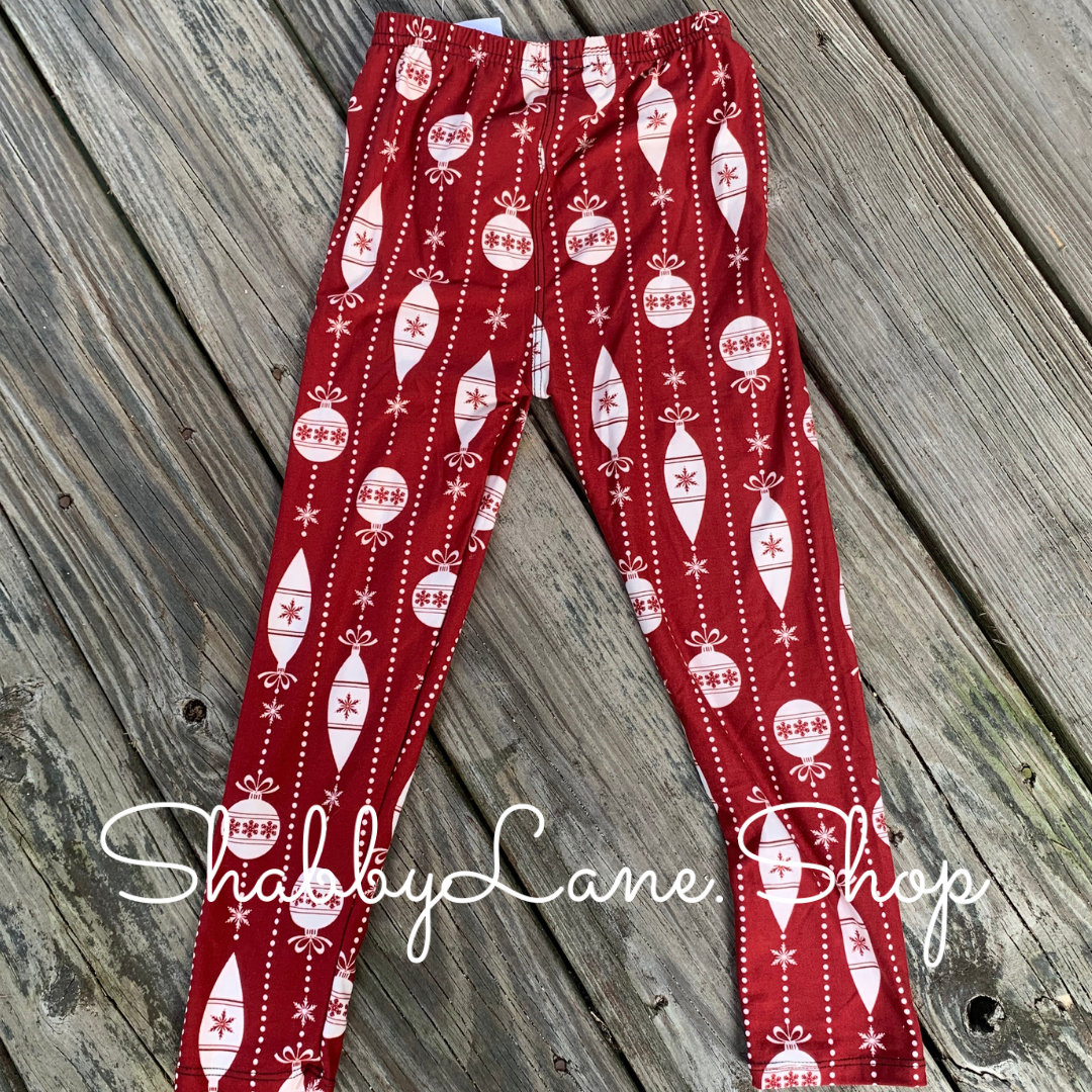 Children’s leggings - maroon ornaments Shabby Lane