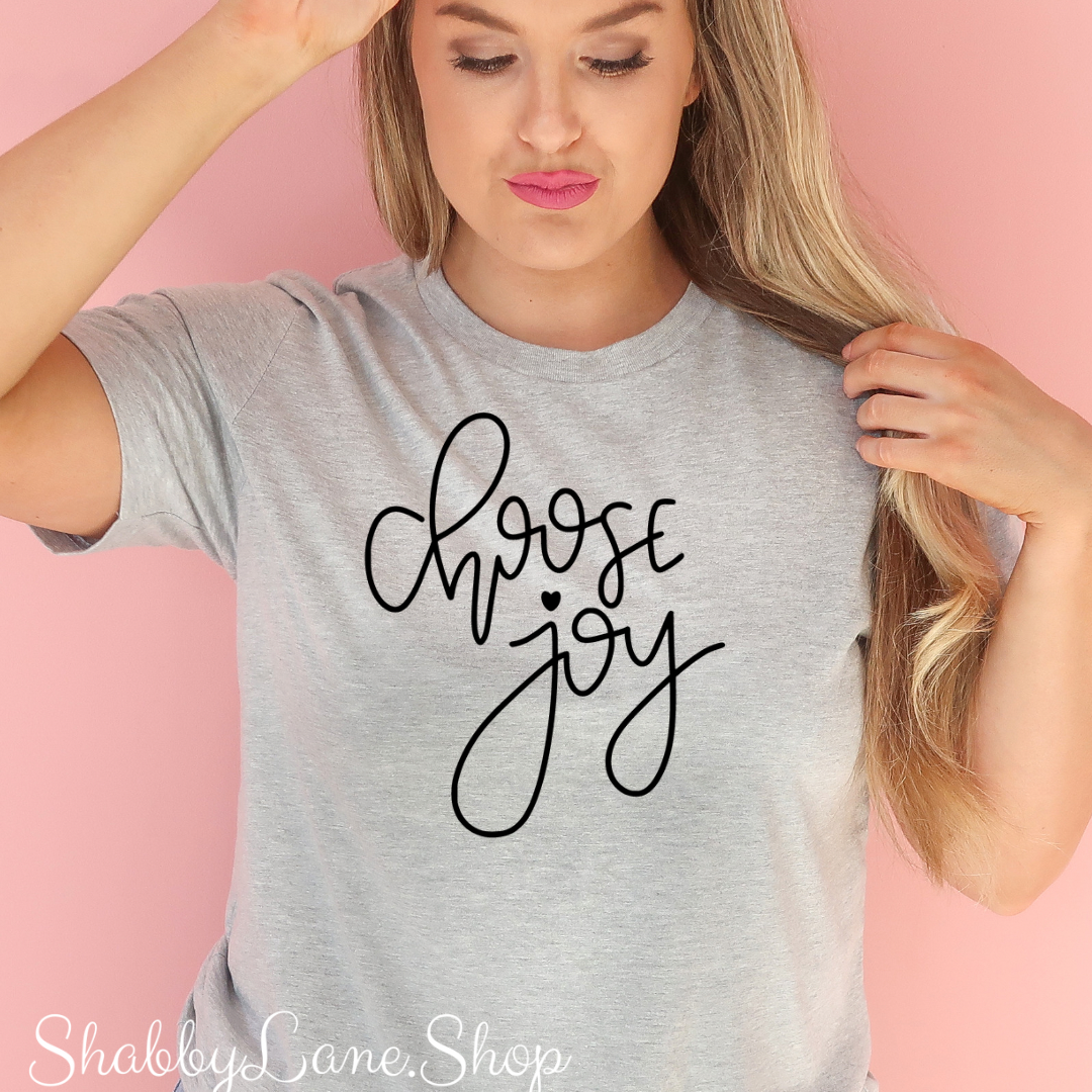 Choose Joy! Gray T-shirt tee Shabby Lane