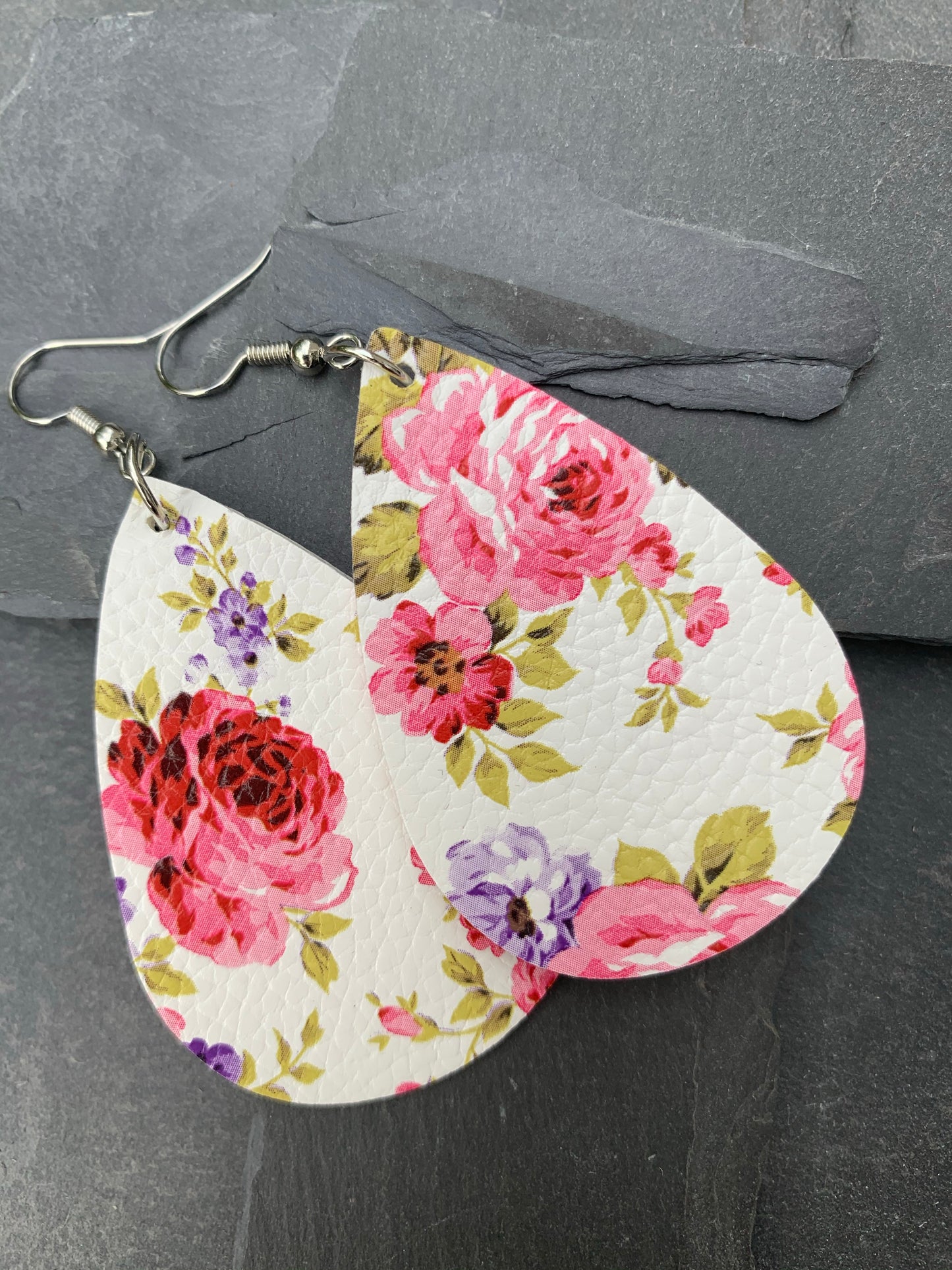 White rose floral earrings Earring Shabby Lane