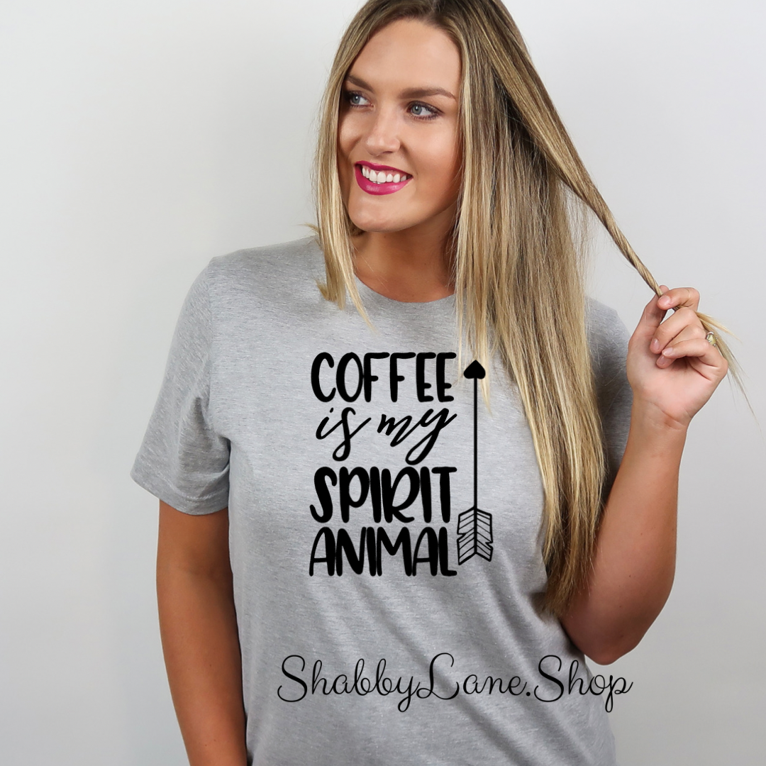 Coffee is my Spirit Animal - Gray T-shirt tee Shabby Lane