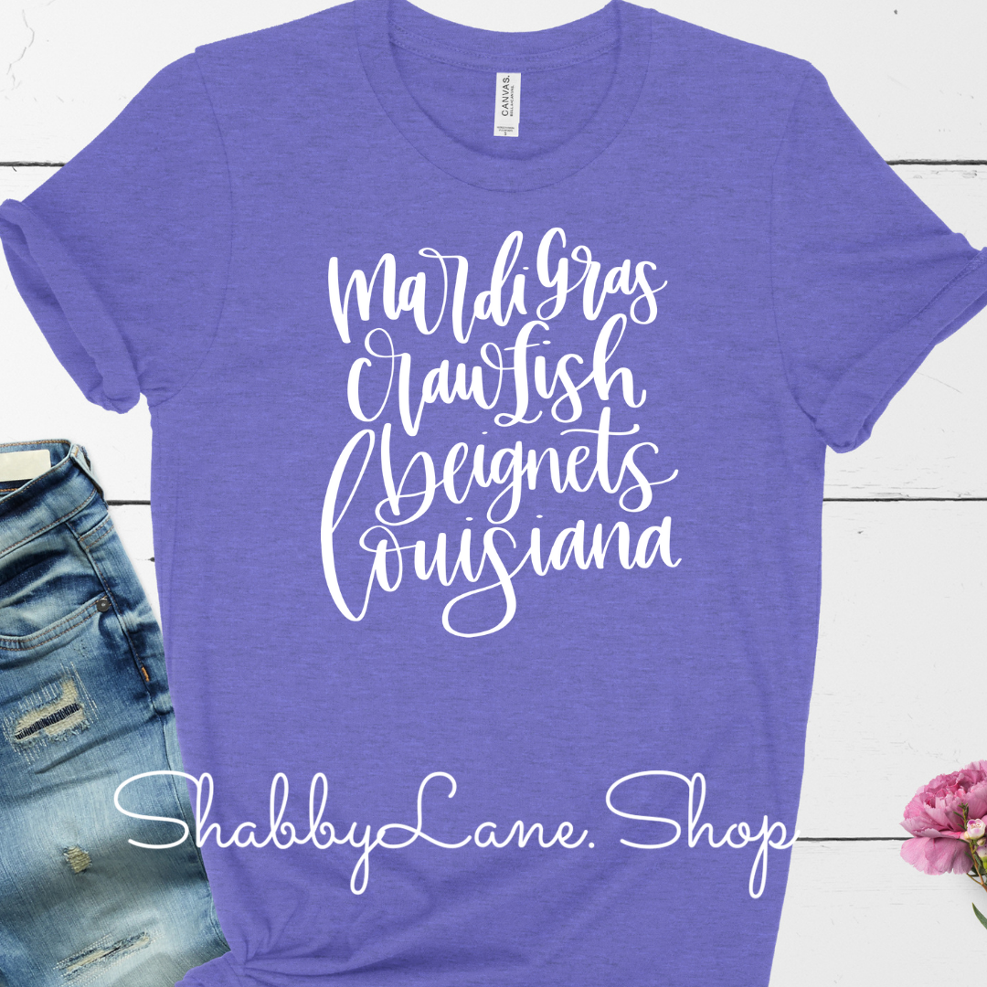 Mardi Gras. Crawfish, Louisiana T-shirt tee Shabby Lane