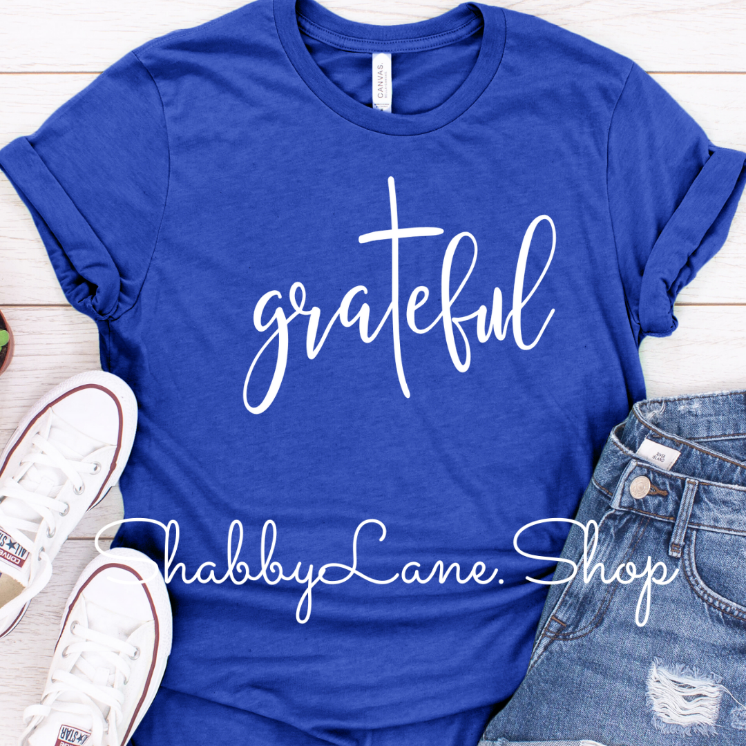 Grateful Royal blue tee Shabby Lane