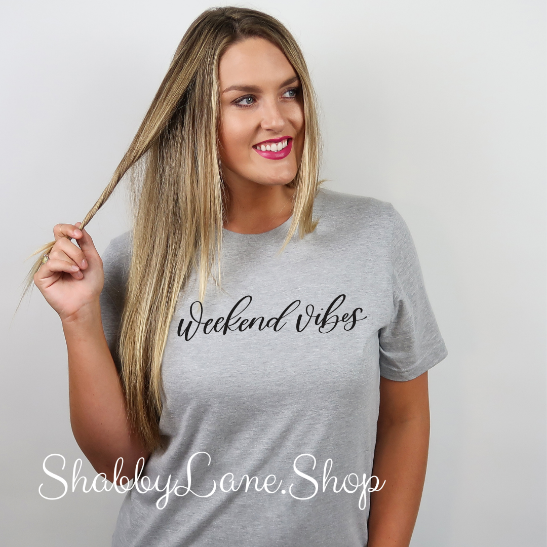 Weekend Vibes - Light Gray T-shirt tee Shabby Lane