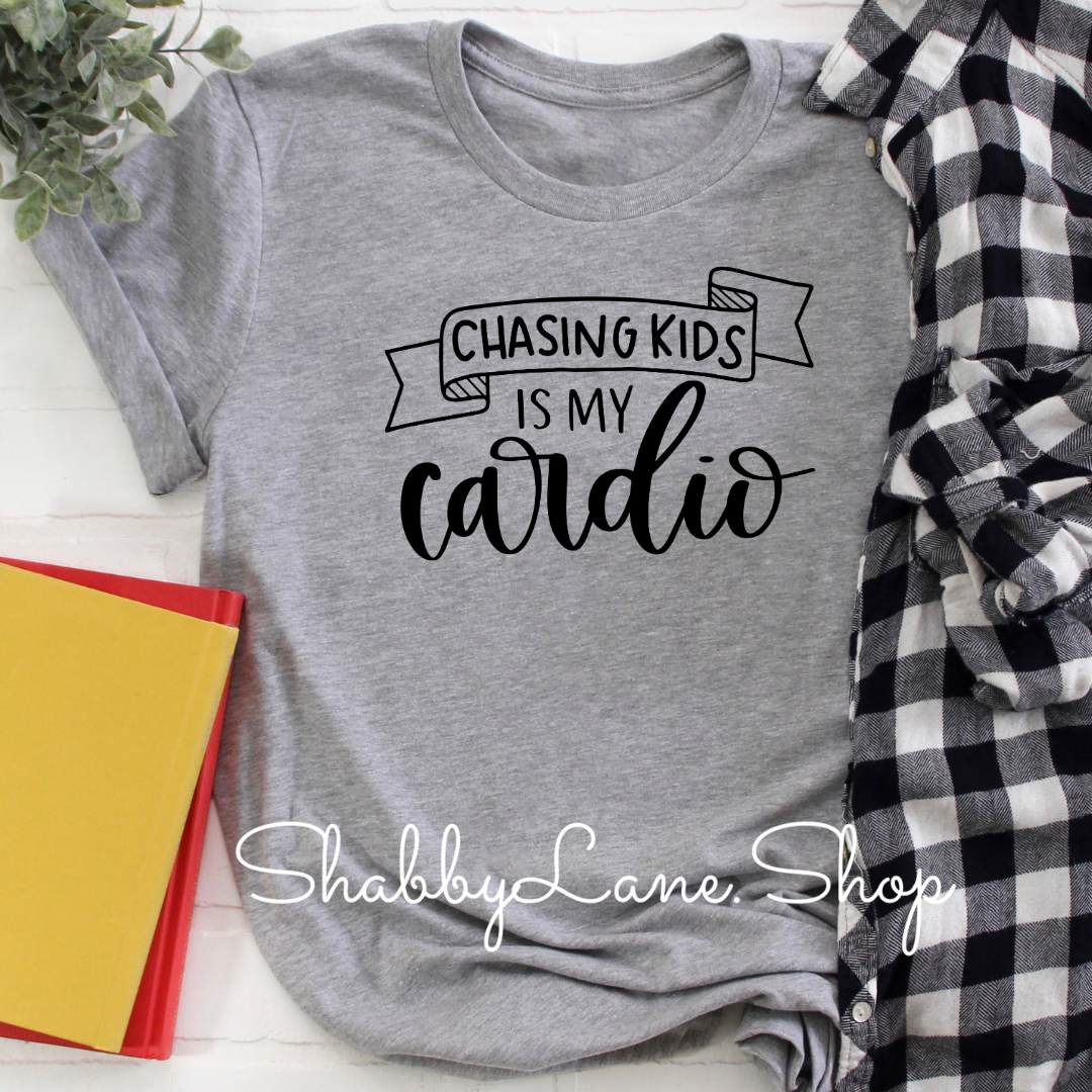 Chasing kids - gray tee tee Shabby Lane