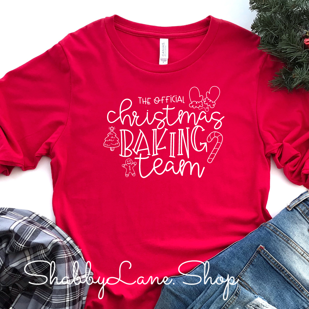 Christmas baking team - red long sleeve tee Shabby Lane