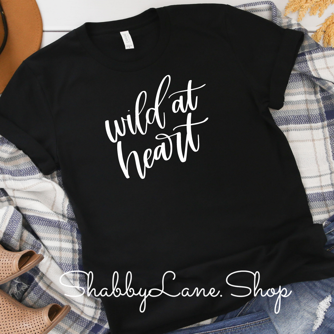 Wild at heart - black t-shirt tee Shabby Lane