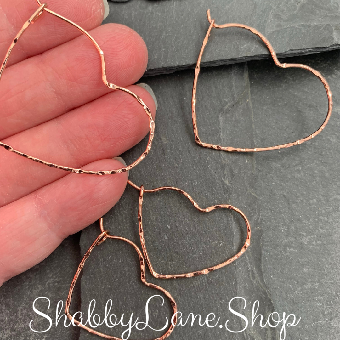 Beautiful Rose gold heart earrings. 2 pairs Shabby Lane