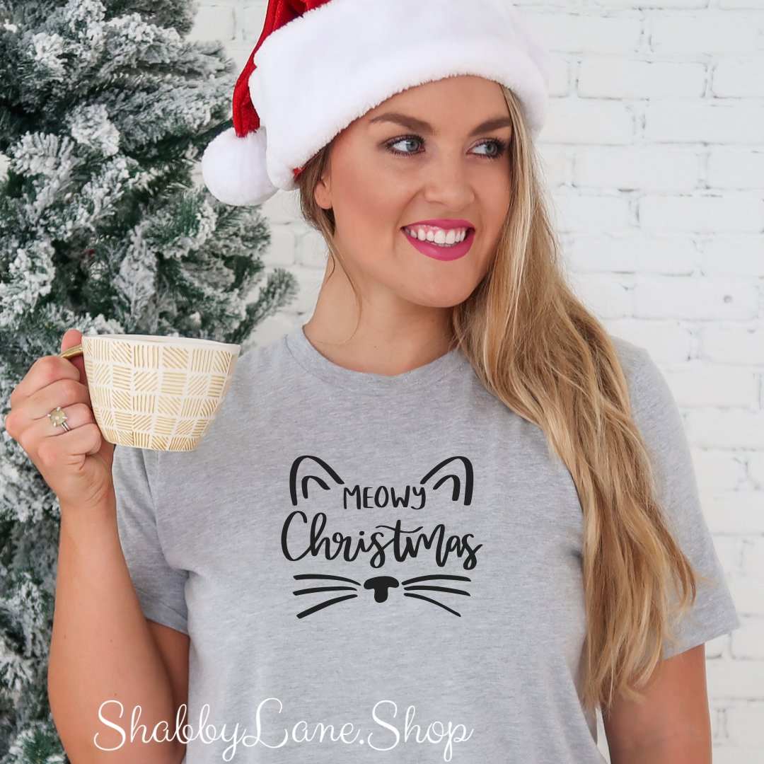 Meowy Christmas - Gray tee Shabby Lane