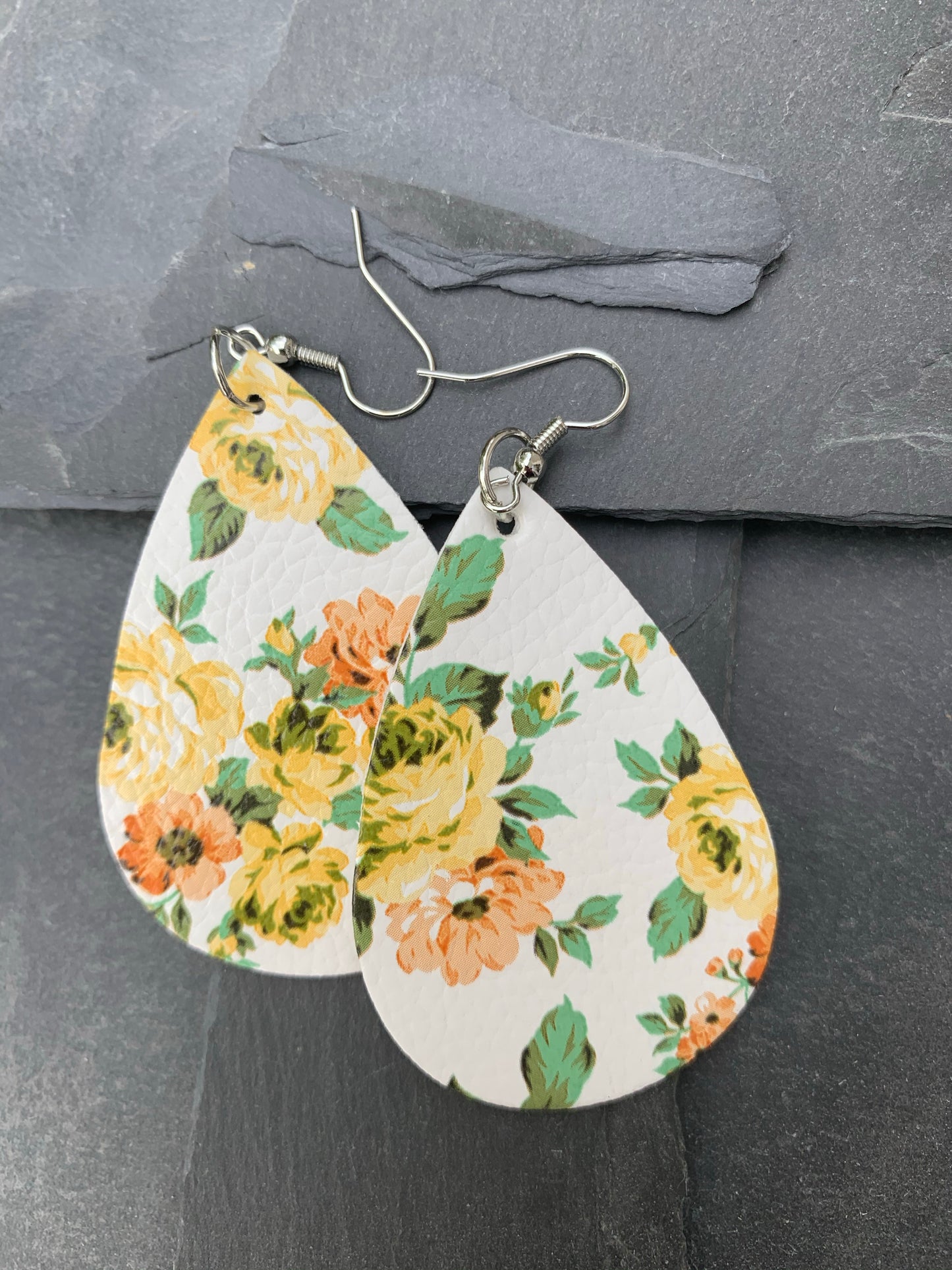 Yellow rose floral earrings Earring Shabby Lane