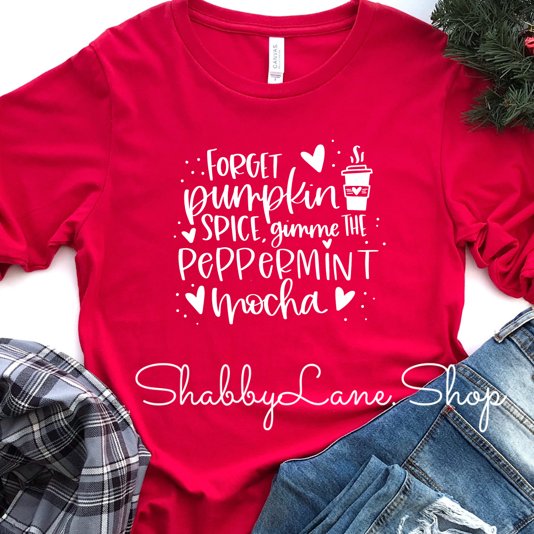 Gimme peppermint mocha - red long sleeve tee Shabby Lane