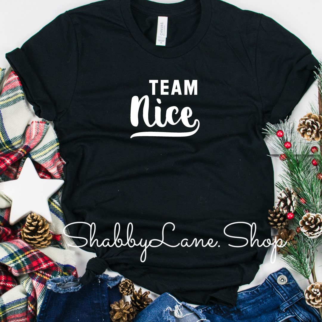 Team nice- Black tee Shabby Lane
