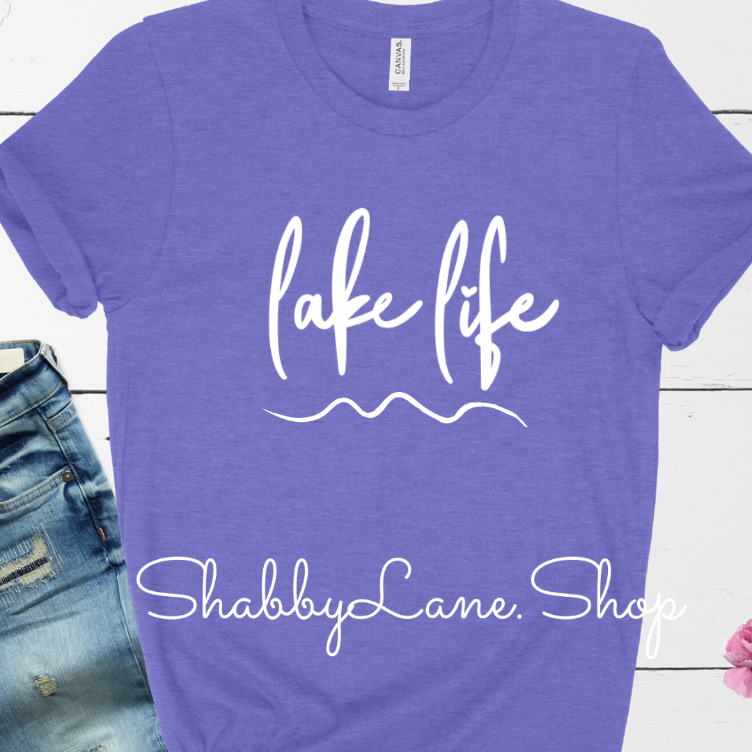 Lake Life- Heather lavender tee Shabby Lane
