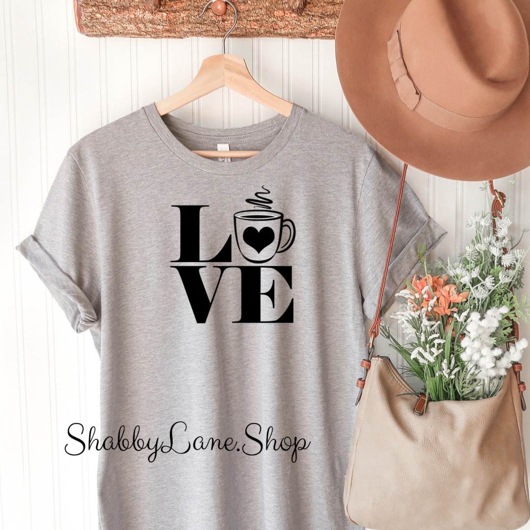 Coffee Love - Gray T-shirt tee Shabby Lane